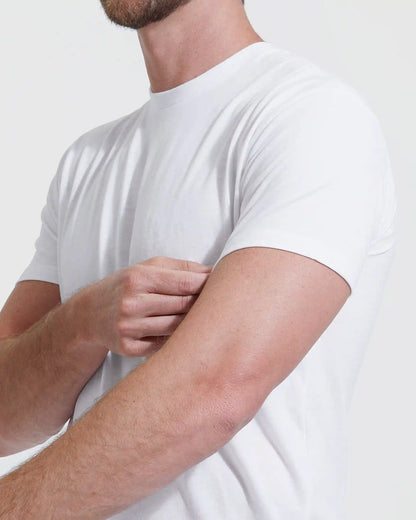 All-White Tall Straight Hem Crew Neck T-Shirt 3-Pack
