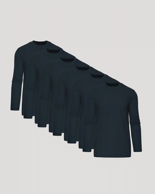 All Navy Tall Classic Long Sleeve Crew 6-Pack