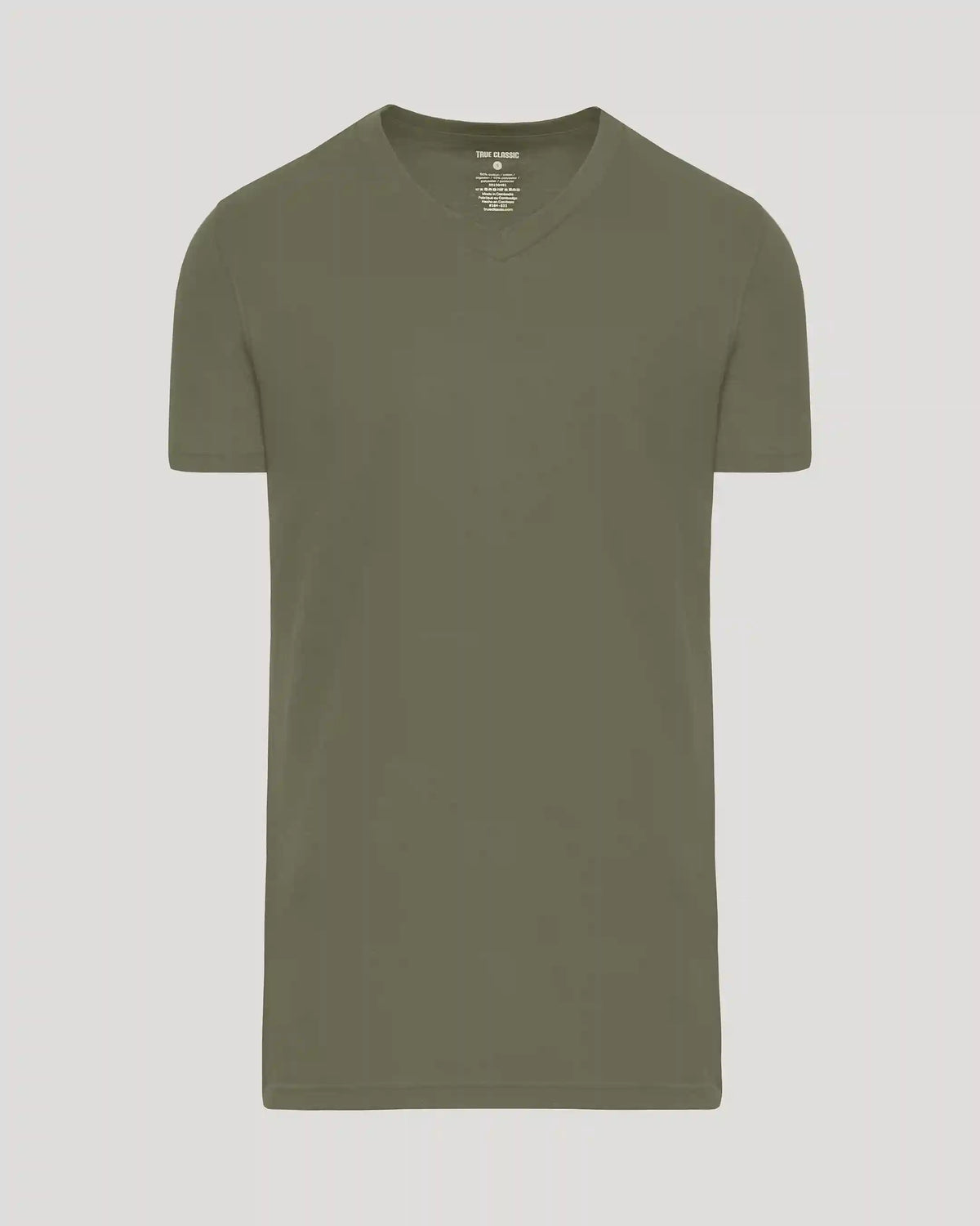 Military Green Tall Short Sleeve Classic V-Neck