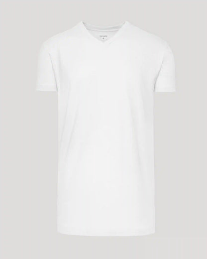 White Tall Short Sleeve Classic V-Neck