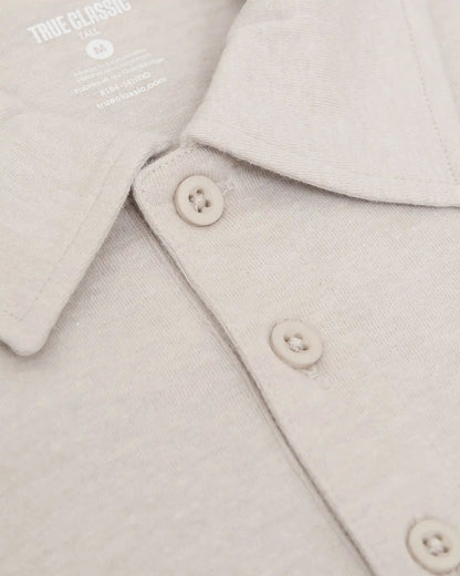 Oatmeal Short Sleeve Tall Polo
