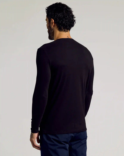 Black Tall Classic Long Sleeve Henley