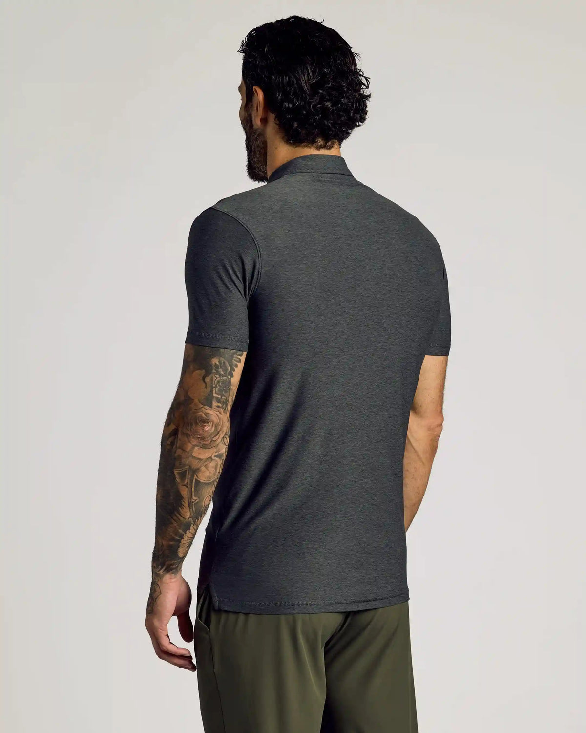 Charcoal Heather Gray Short Sleeve Tall Active Polo