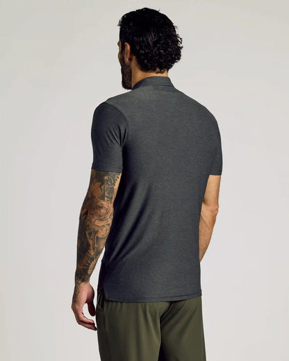 Charcoal Heather Gray Short Sleeve Tall Active Polo