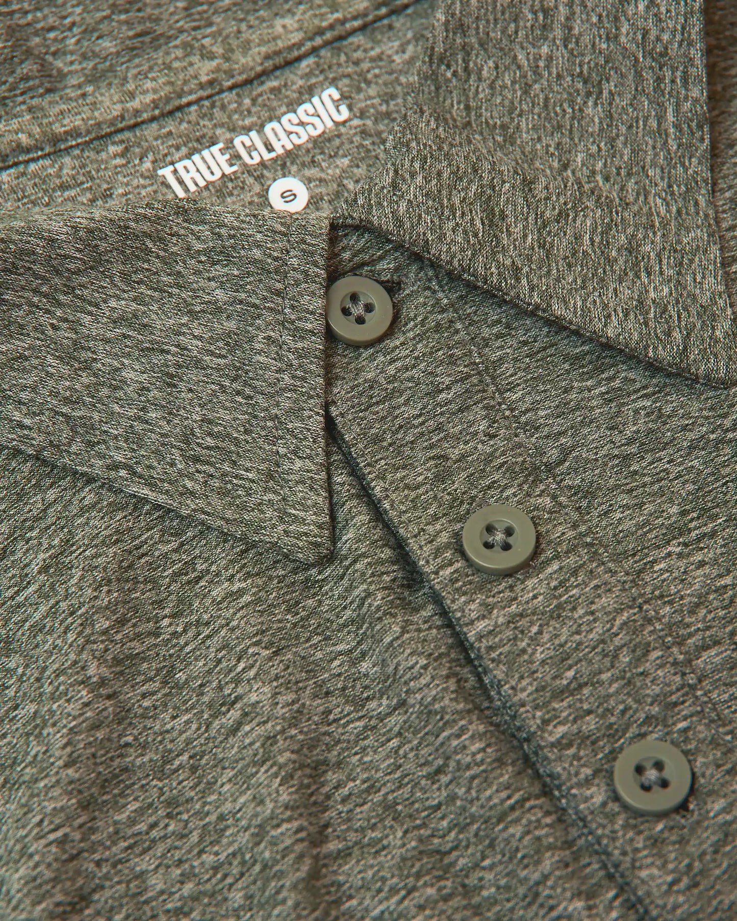 Heather Military Green Short Sleeve Tall Active Polo