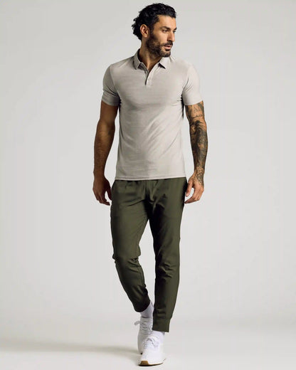 Light Heather Gray Short Sleeve Tall Active Polo