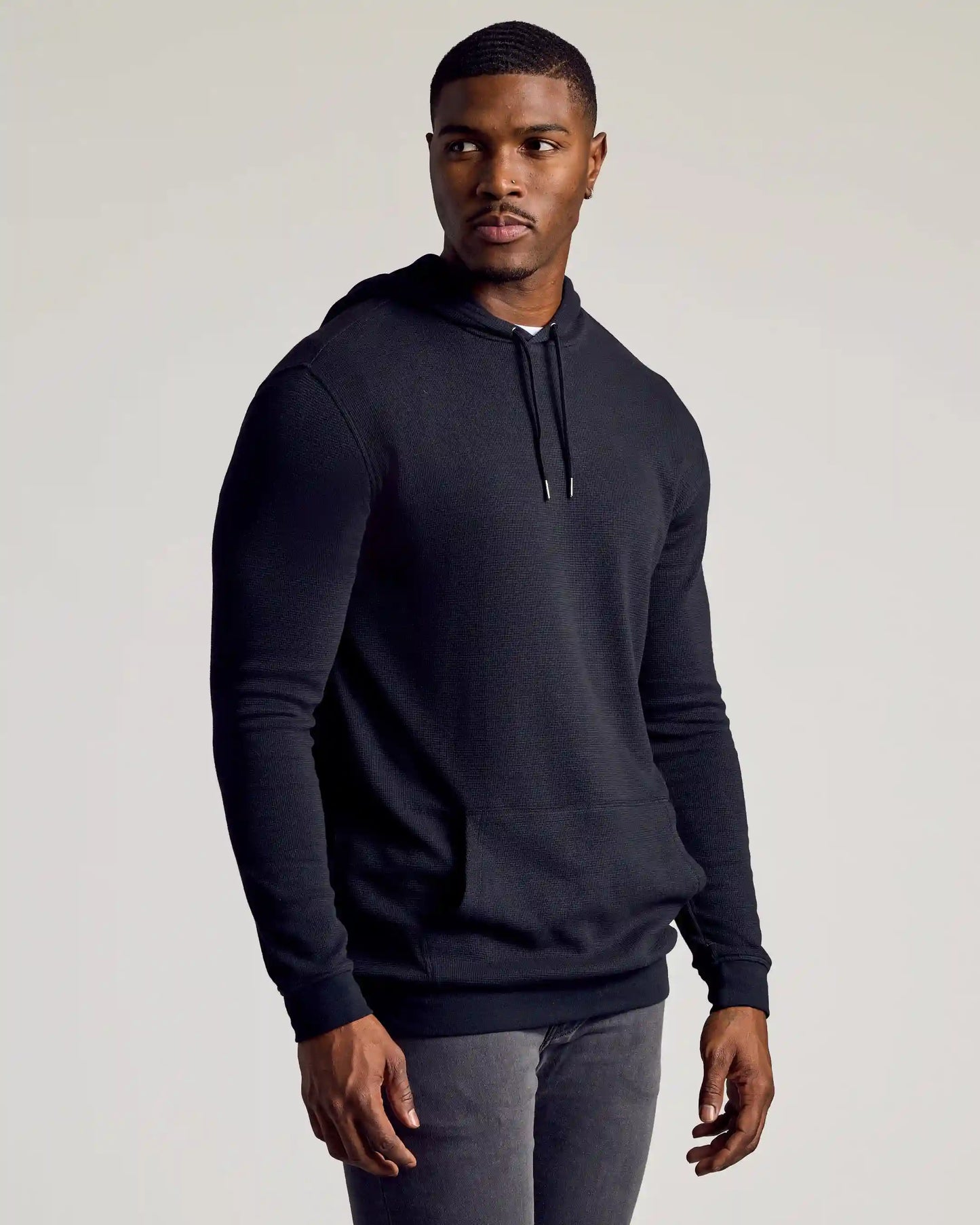 Black Tall Waffle Hoodie