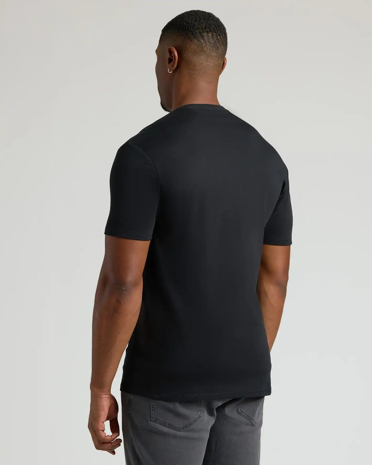 Black Tall Pima Cotton Blend Crew