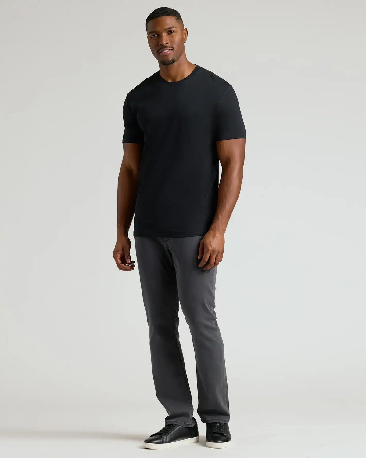 Black Tall Pima Cotton Blend Crew