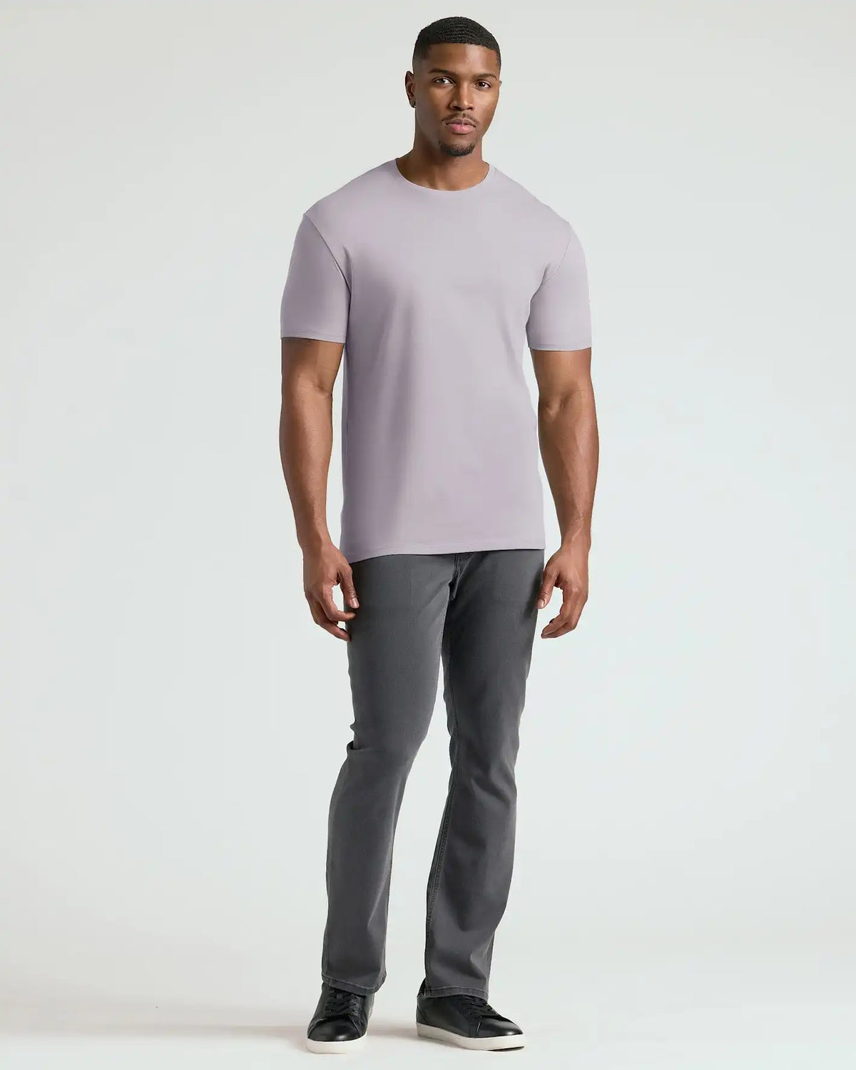 Minimal Gray Tall Pima Cotton Blend Crew