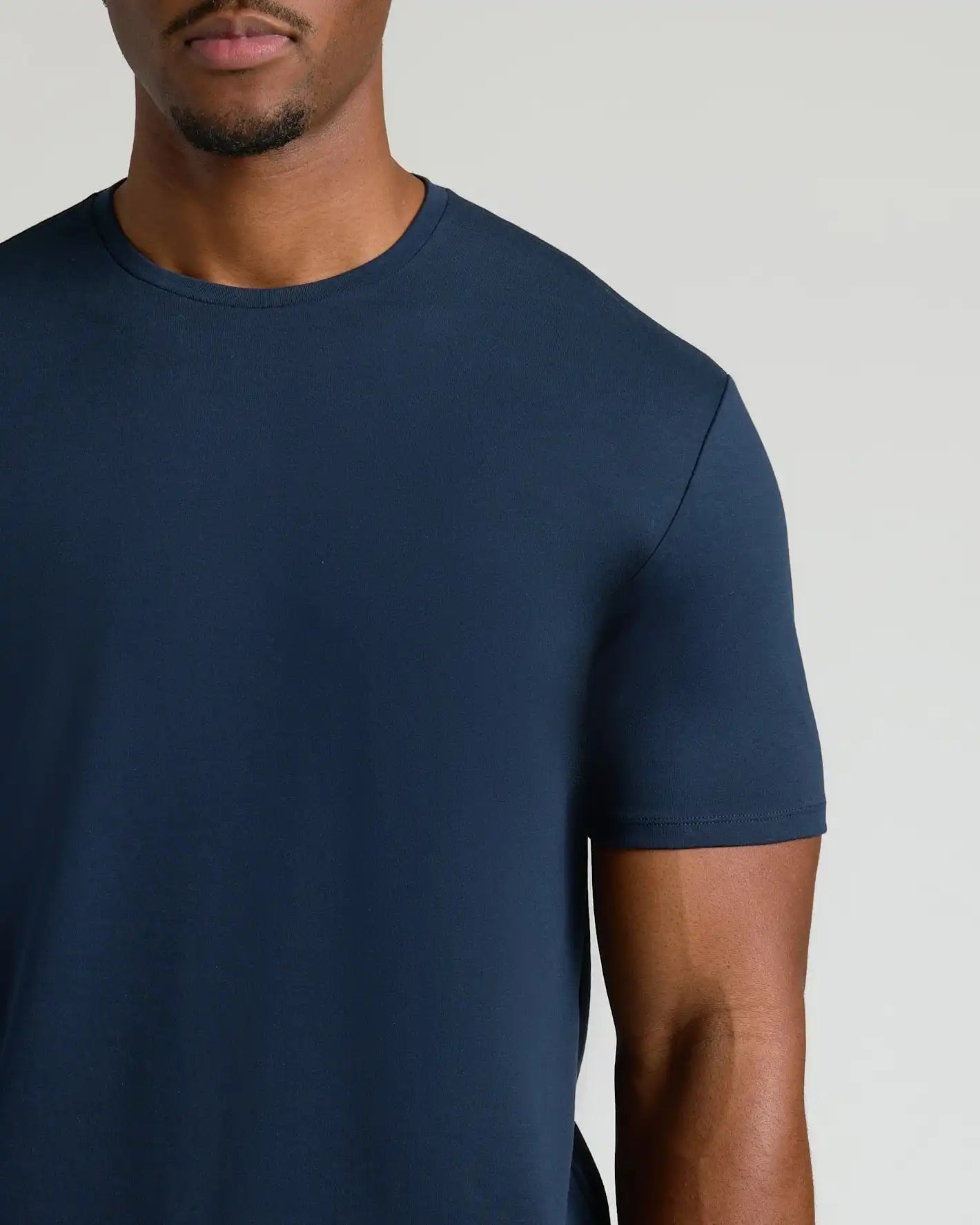 Navy Tall Pima Cotton Blend Crew