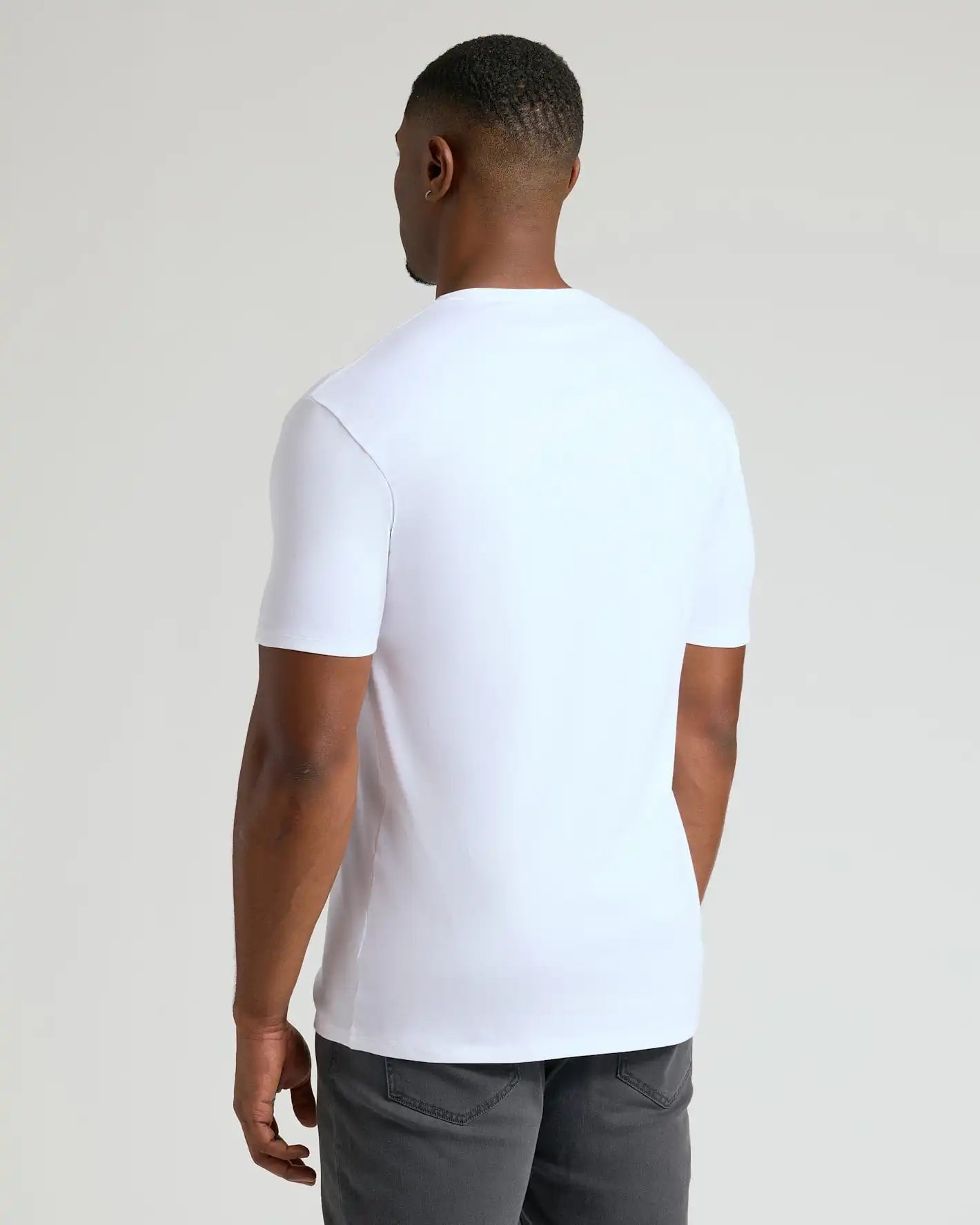 White Tall Pima Cotton Blend Crew