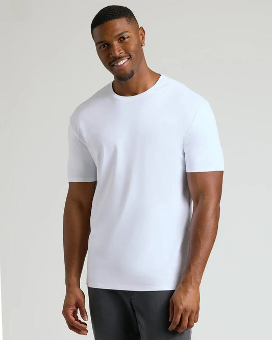 White Tall Pima Cotton Blend Crew