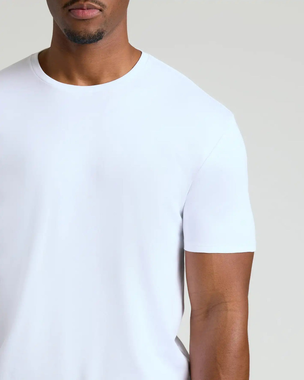White Tall Pima Cotton Blend Crew