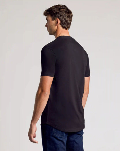 All Black Short Sleeve Tall Curved Hem Crew 3-Pack