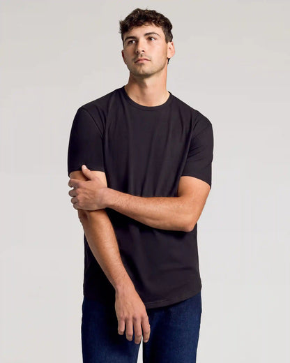 All Black Short Sleeve Tall Curved Hem Crew 3-Pack