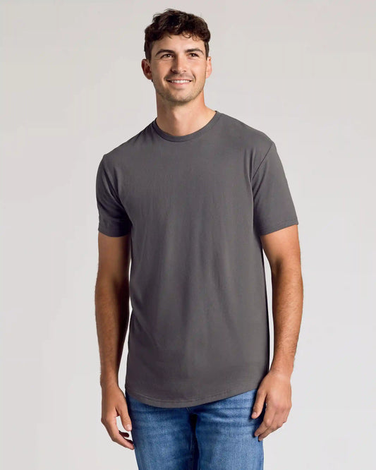 Carbon Short Sleeve Tall Curved Hem Crew