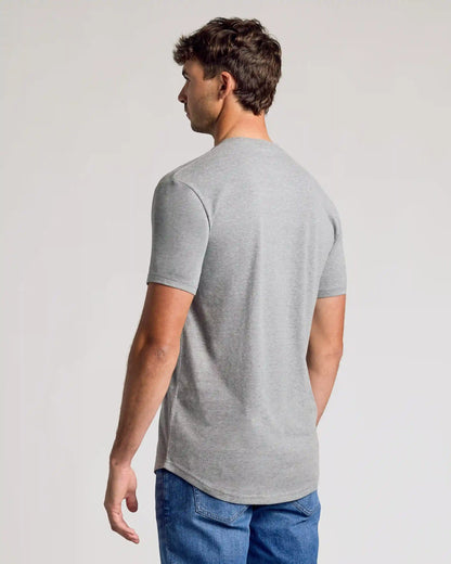 Heather Gray Short Sleeve Tall Curved Hem Crew