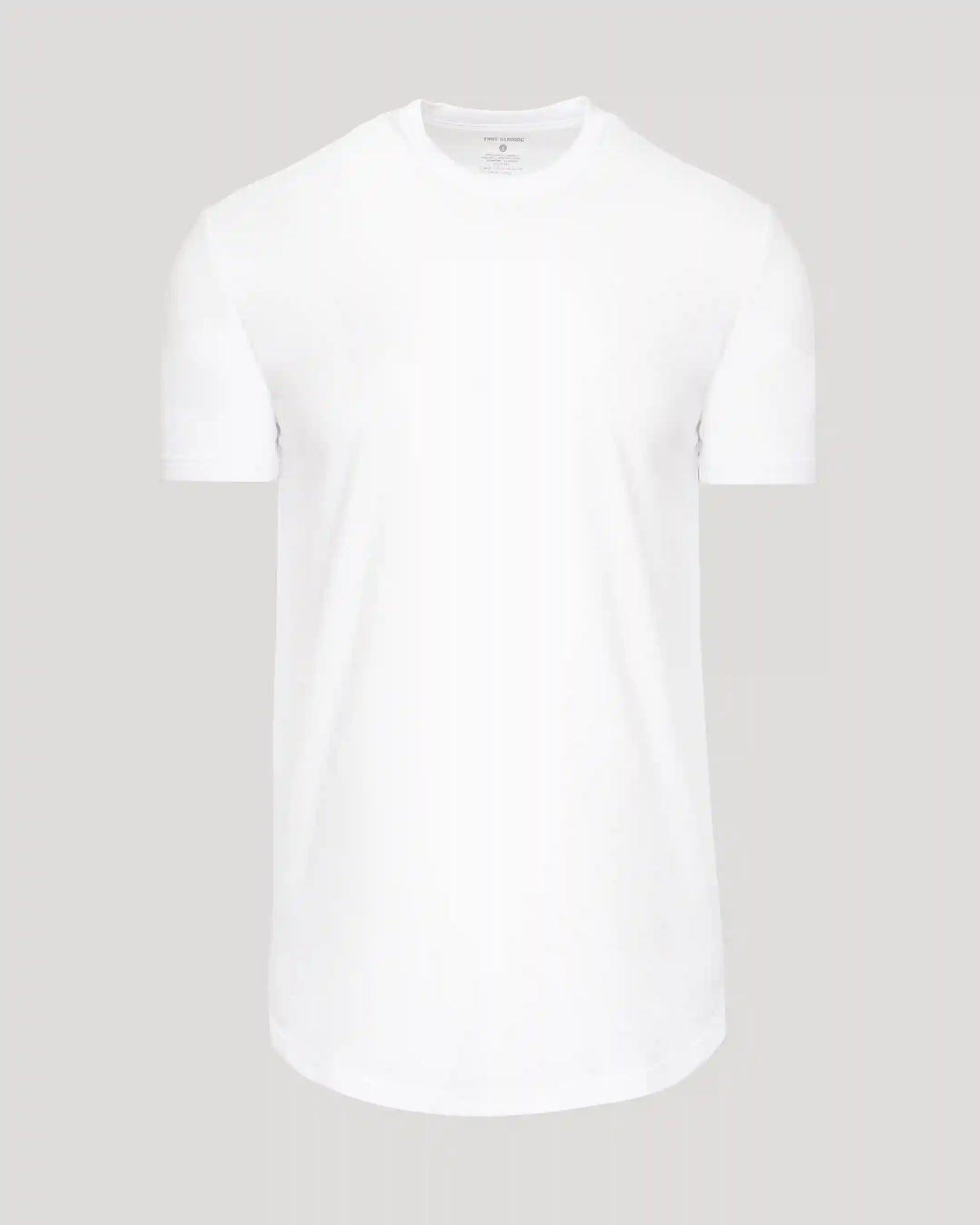White Short Sleeve Tall Curved Hem Crew