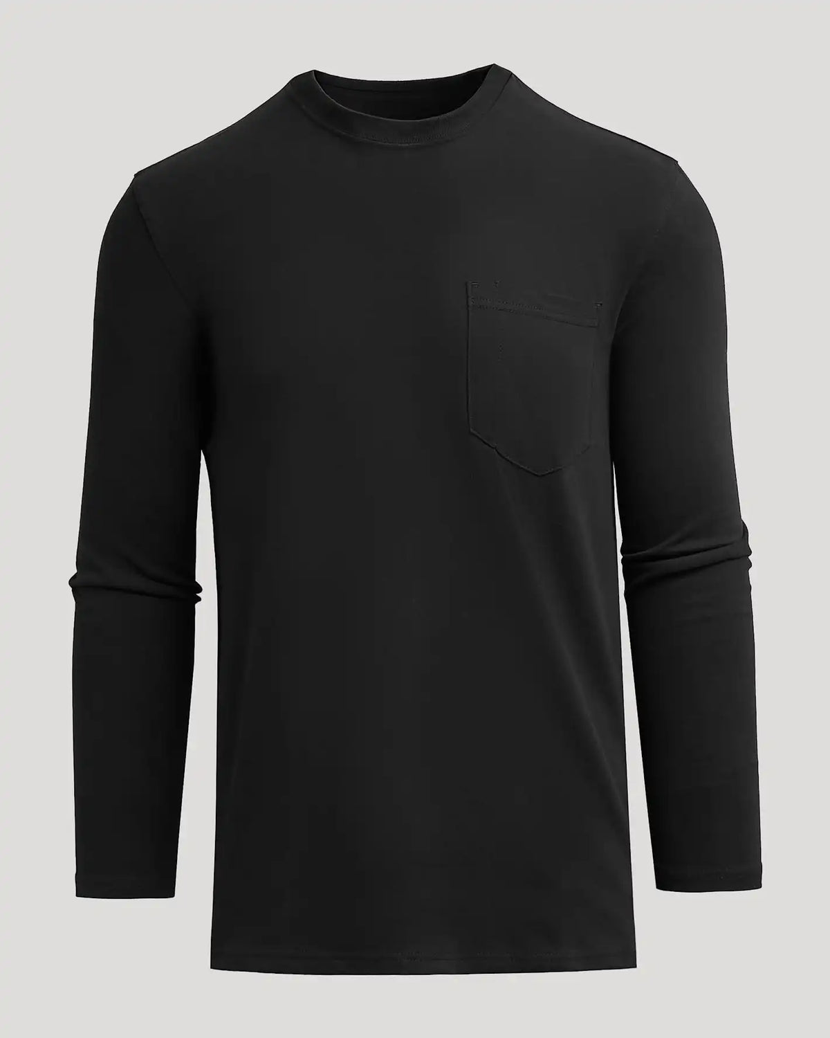 Black Tall Heavyweight Long Sleeve Pocket Crew