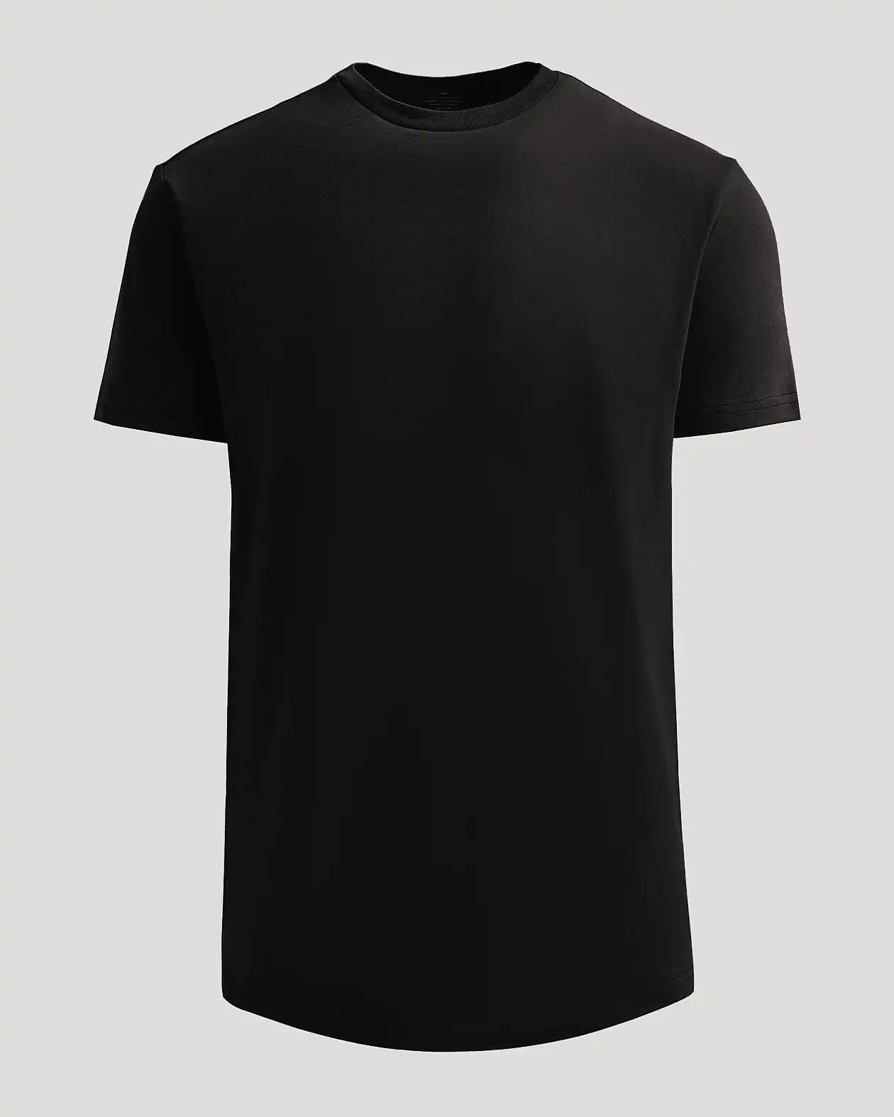 Black Heavyweight Curved Hem Crew