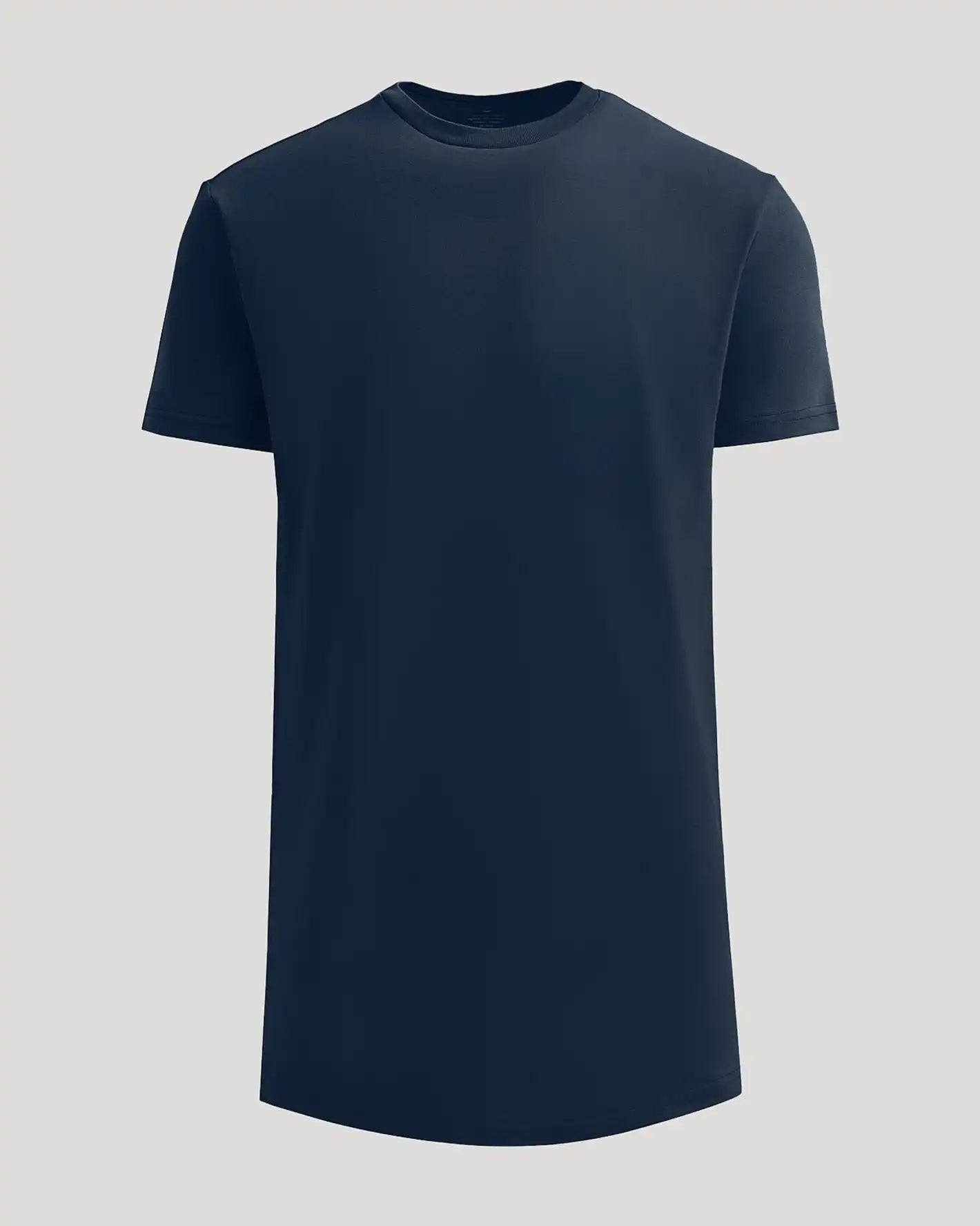Navy Tall Heavyweight Curved Hem Crew