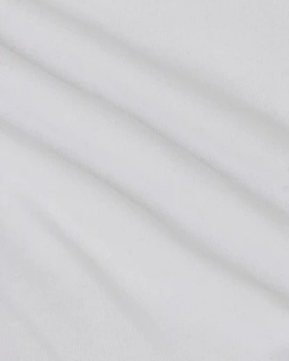 White Heavyweight Curved Hem Crew