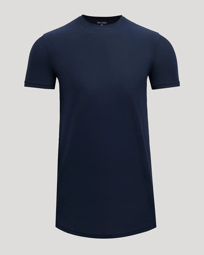 Navy Tall Active Curved Hem Crew