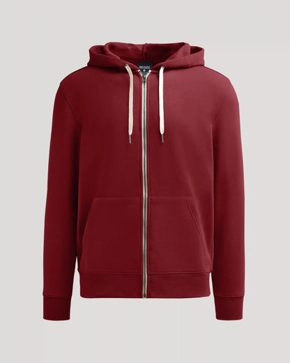 Dark Maroon Fleece French Terry Zip Hoodie