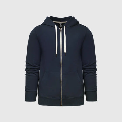 Navy Fleece French Terry Zip Hoodie