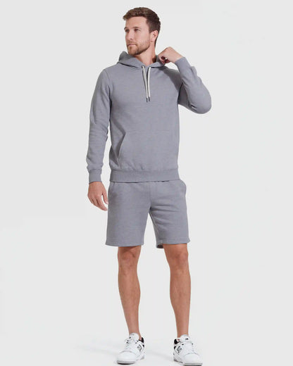Heather Gray Fleece French Terry Pullover Hoodie