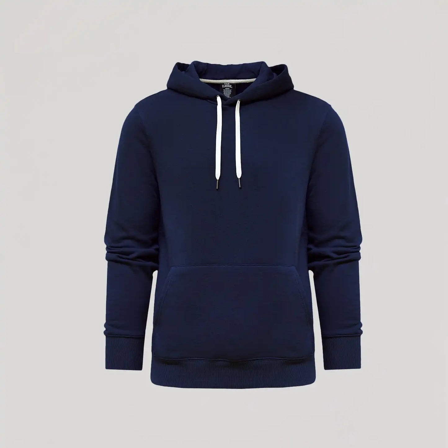 Navy Fleece French Terry Pullover Hoodie