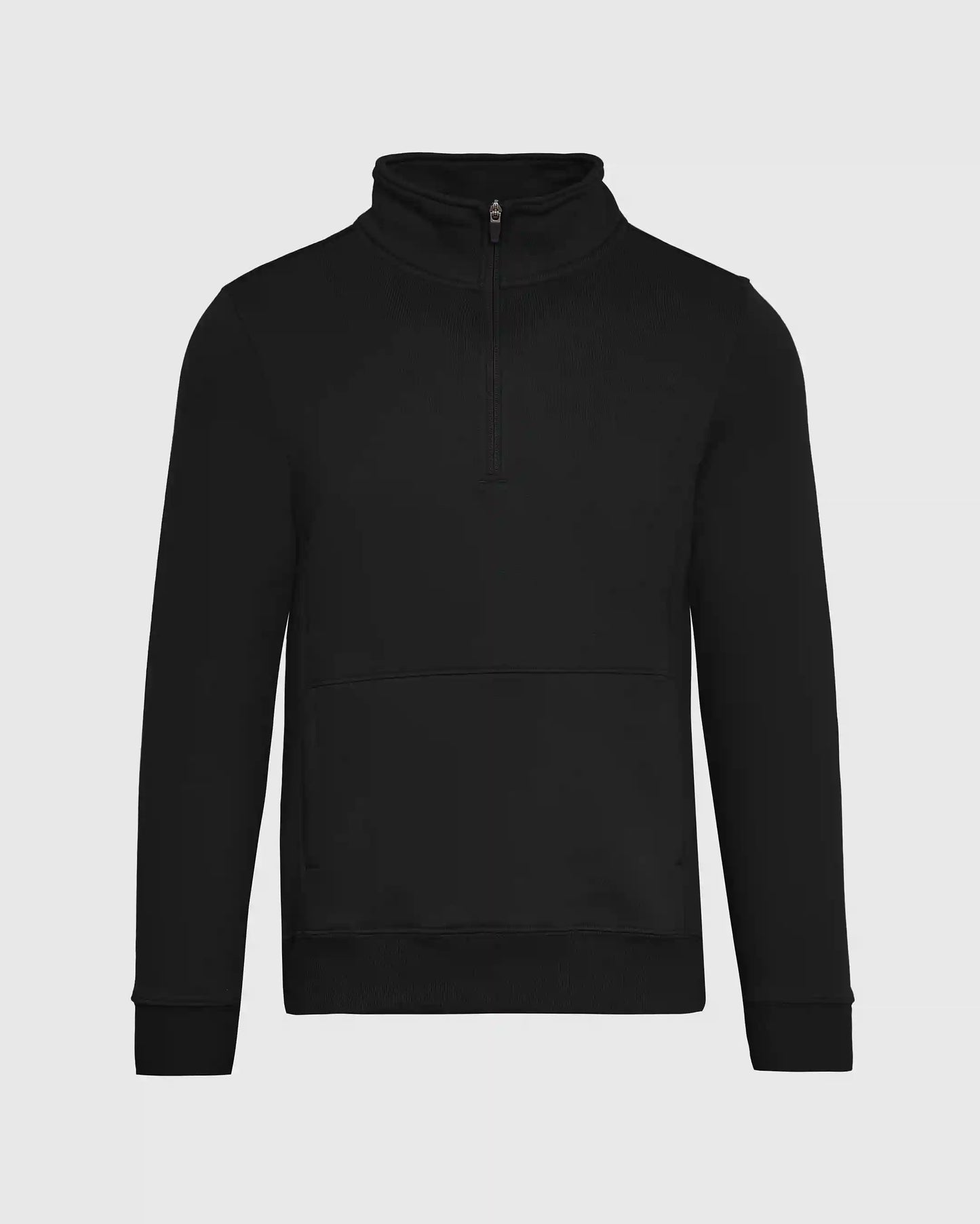 Black Quarter Zip Fleece Sweatshirt