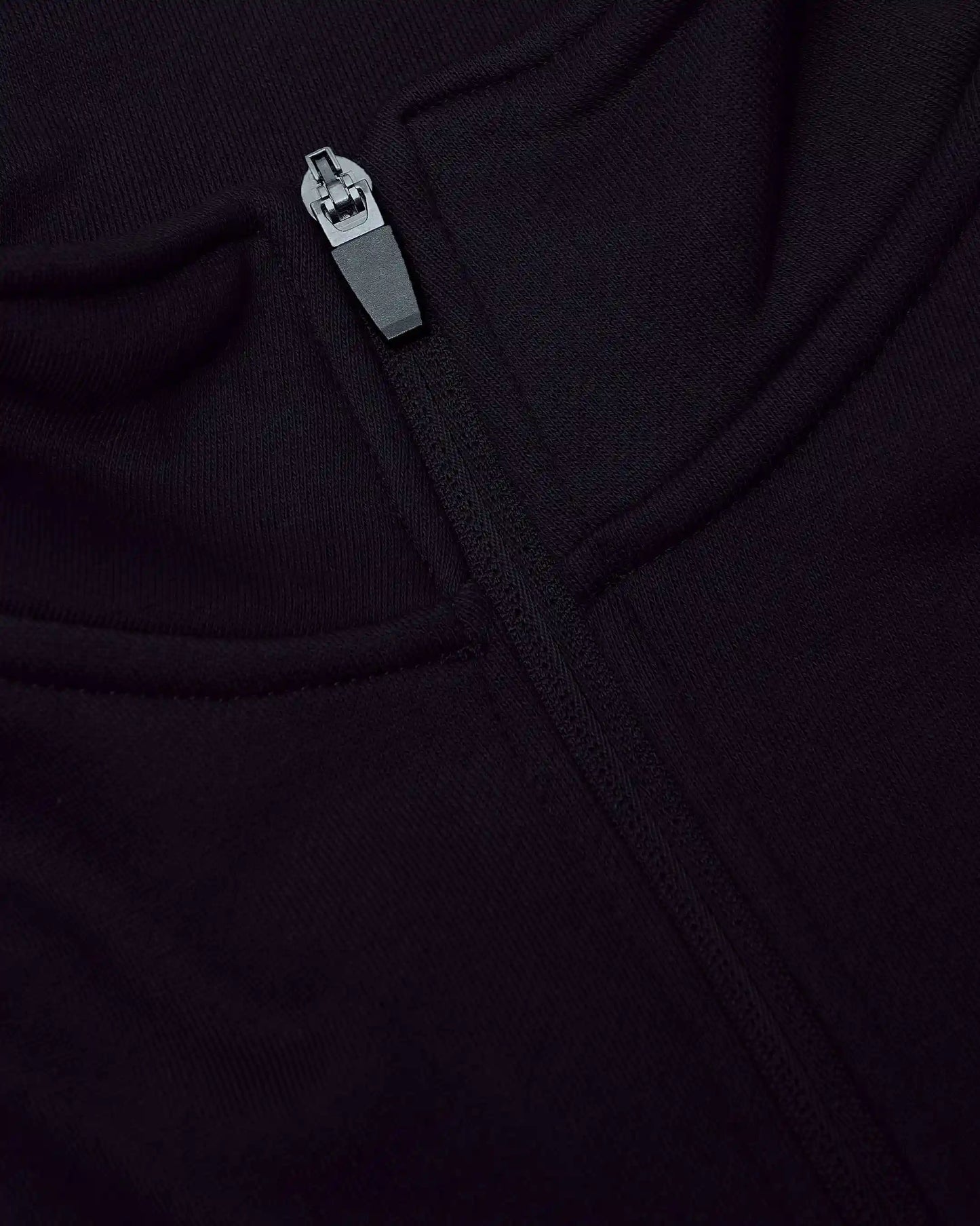 Black Quarter Zip Fleece Sweatshirt