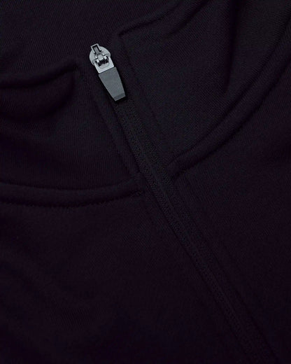 Black Quarter Zip Fleece Sweatshirt