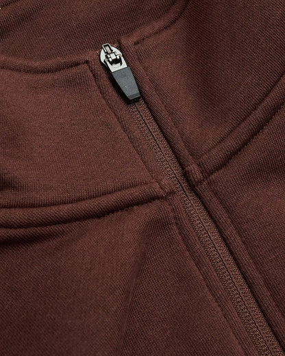 Carob Quarter Zip Fleece Sweatshirt