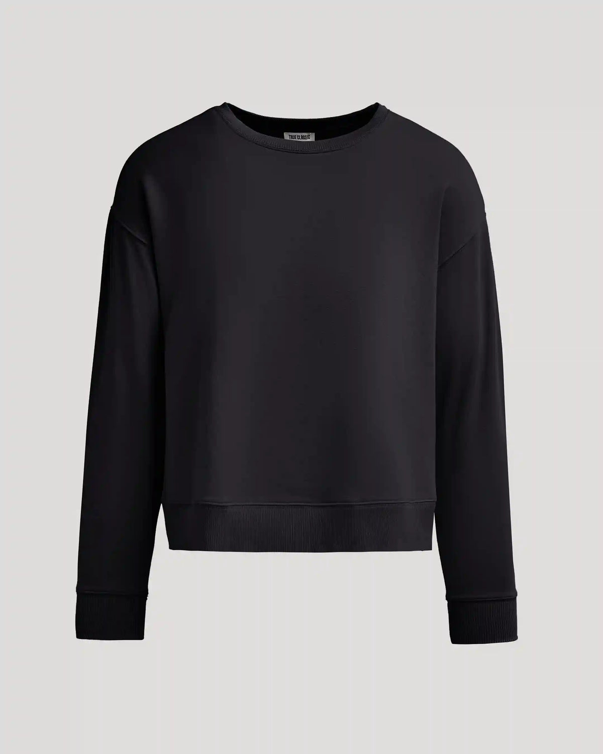 Womens Black Slouch Pullover Crew