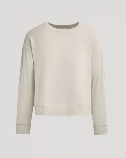 Womens Oatmeal Slouch Pullover Crew
