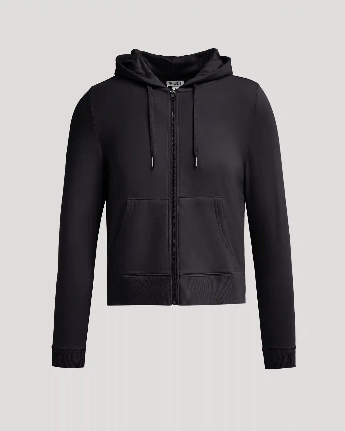Womens Black Crop Zip Hoodie