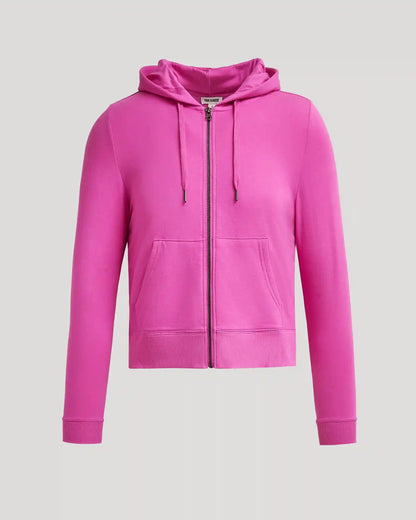 Womens Electric Fuchsia Crop Zip Hoodie