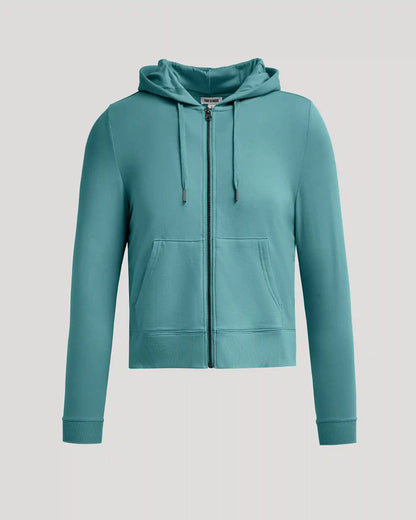 Womens Stormcloud Crop Zip Hoodie