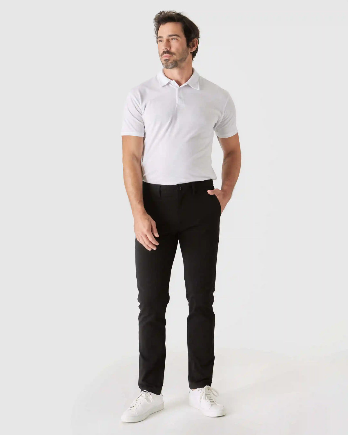 Black Slim Twill Chino Pant