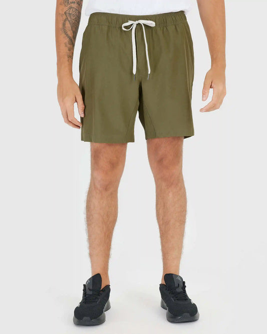 Military Green Active Quick Dry Shorts with Liner