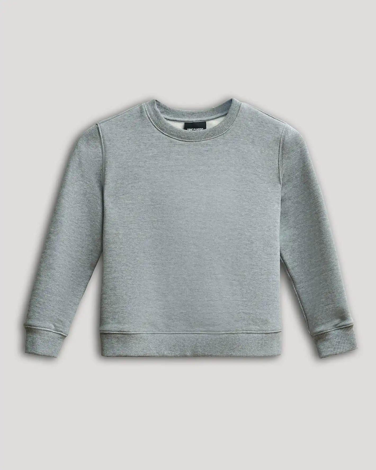 Boys' Medium Heather Gray Fleece Crew Neck