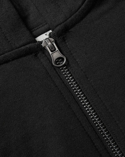 Girls Black Cropped Zip Hoodie
