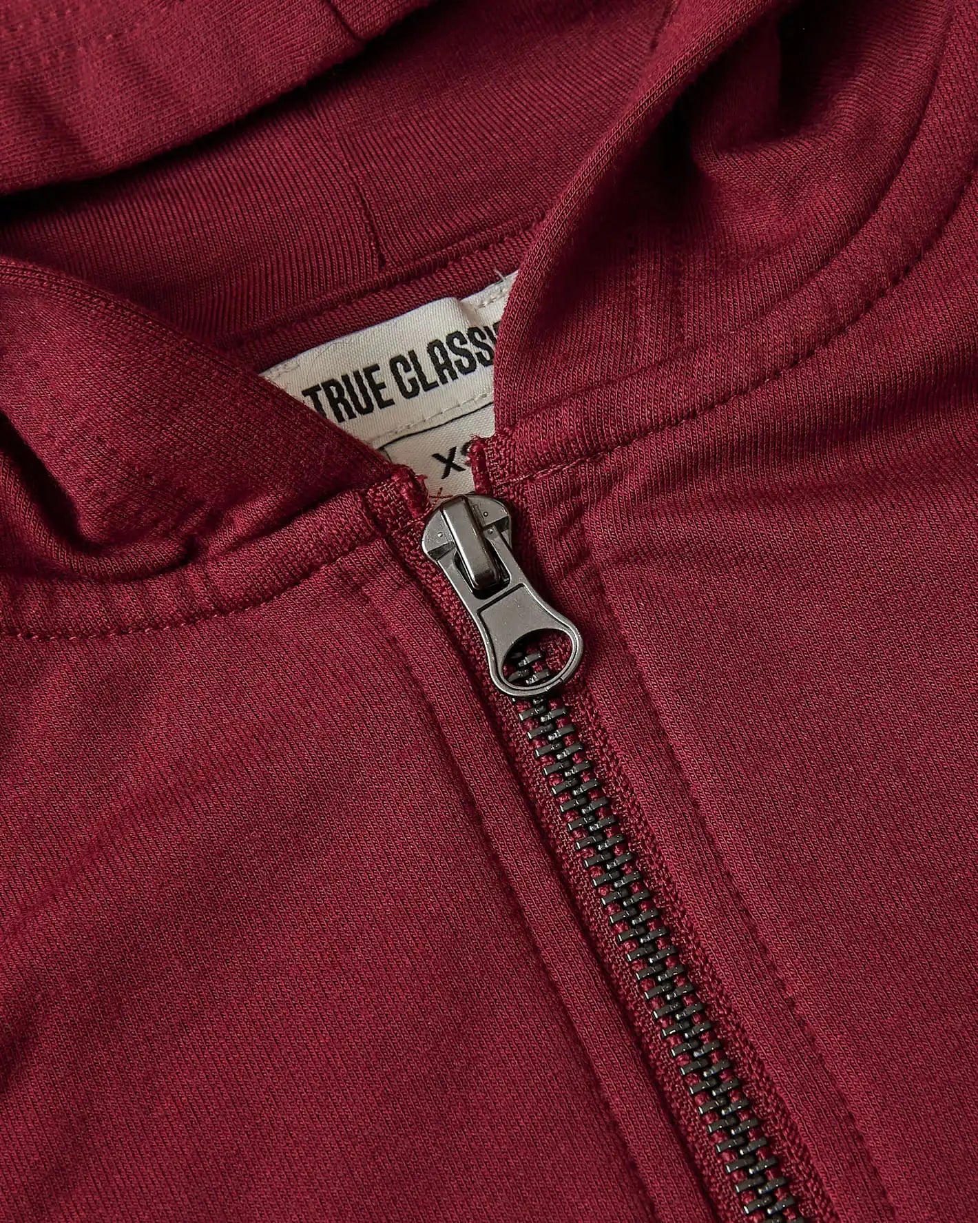 Girls Dark Maroon Cropped Zip Hoodie