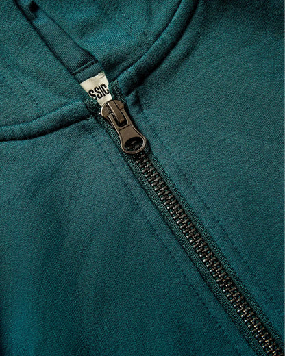 Girls Deep Emerald Cropped Zip Hoodie