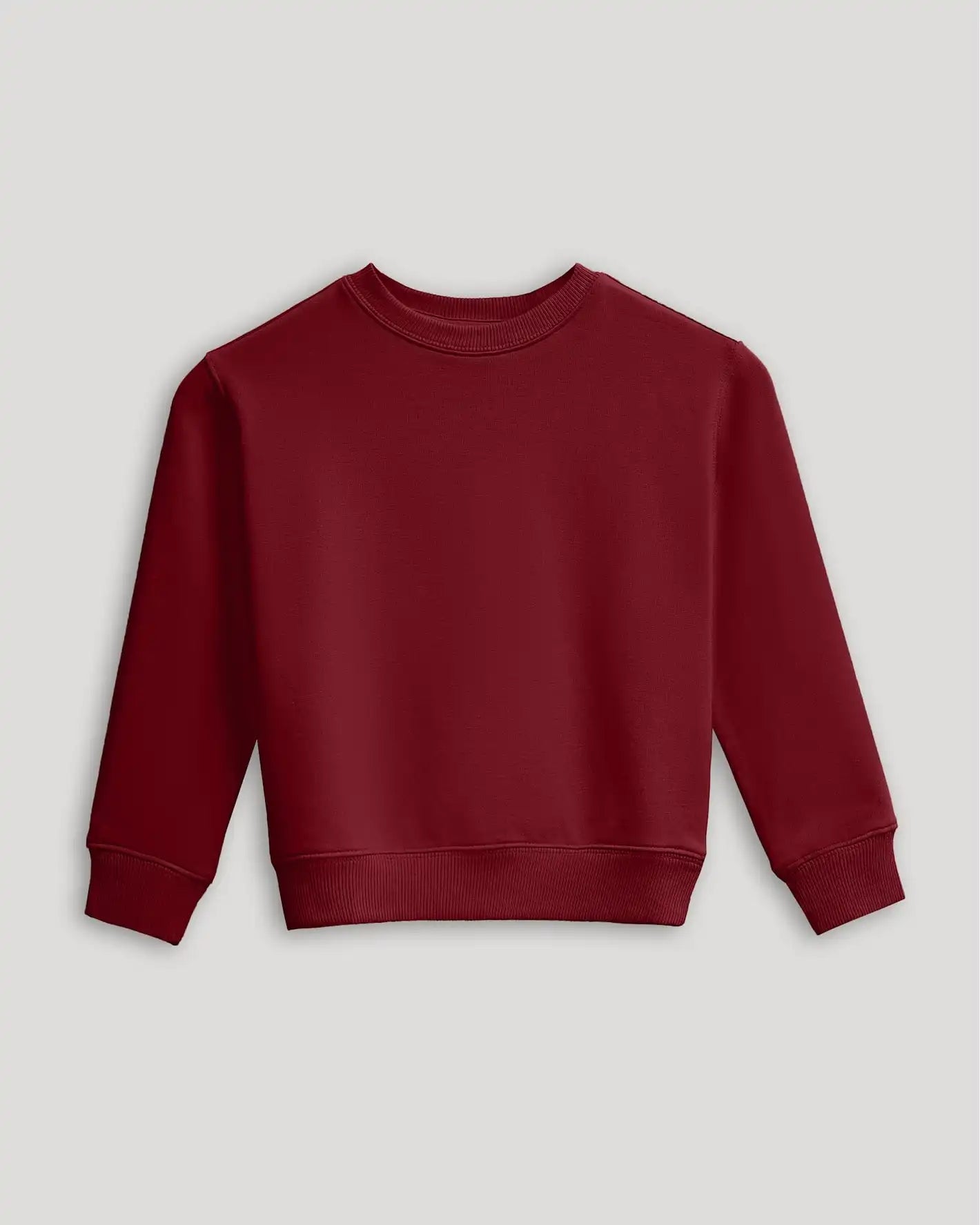 Girls Dark Maroon Slouch Pullover Crew