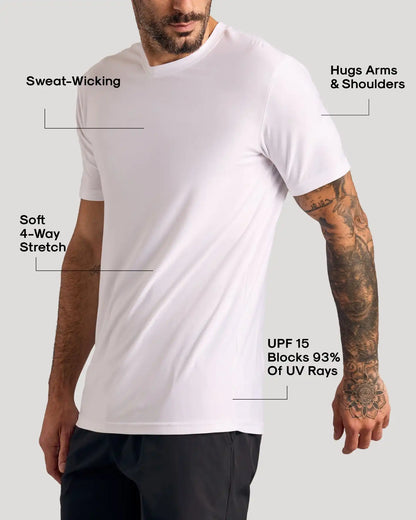 White Active Crew Neck Tee