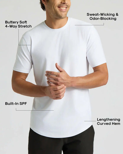 All White Active Curved Hem Crew 3-Pack